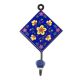 Navy Blue Ceramic Floral Tiles Hooks Online